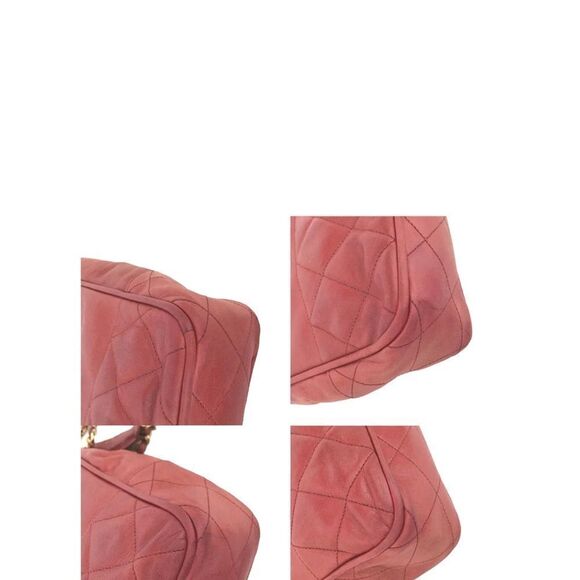 CHANEL RED QUILTED LAMBSKIN LEATHER CHAIN SHOULDER TOTE BAG 1F7896 - Picture 8 of 12